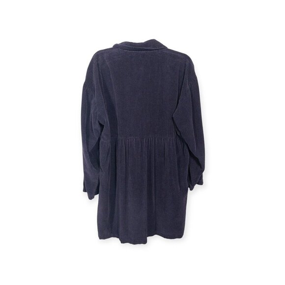 Vintage Purple Corduroy Dress Kiko Comfortable Clothing Button-Down SZ L - Picture 2 of 8